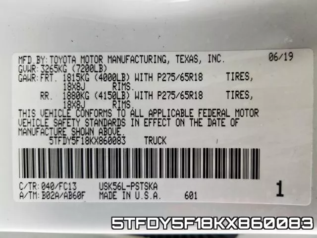 5TFDY5F18KX860083 фото 2