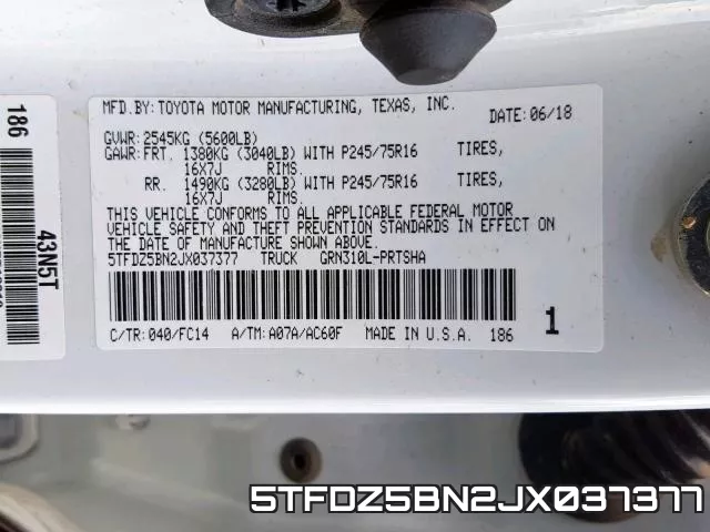 5TFDZ5BN2JX037377 фото 2