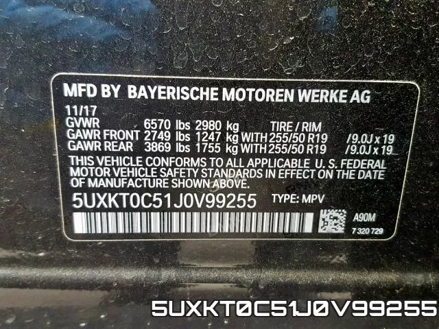 5UXKT0C51J0V99255 фото 2