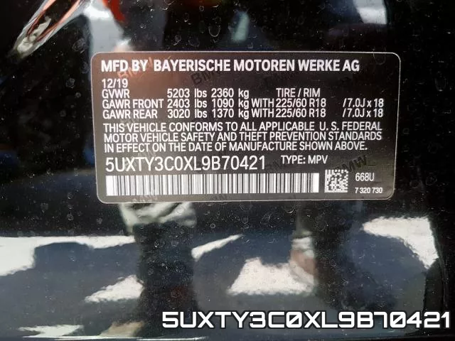 5UXTY3C0XL9B70421 фото 2