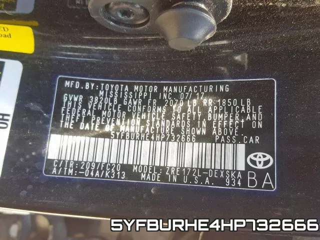 5YFBURHE4HP732666 фото 2