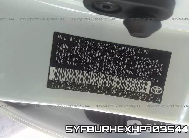 5YFBURHEXHP703544 фото 10