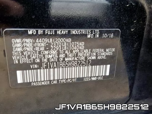 JF1VA1B65H9822512 фото 2