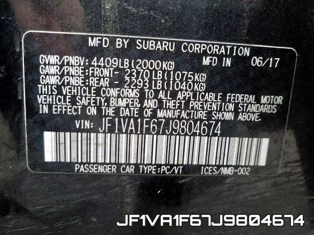 JF1VA1F67J9804674 фото 2