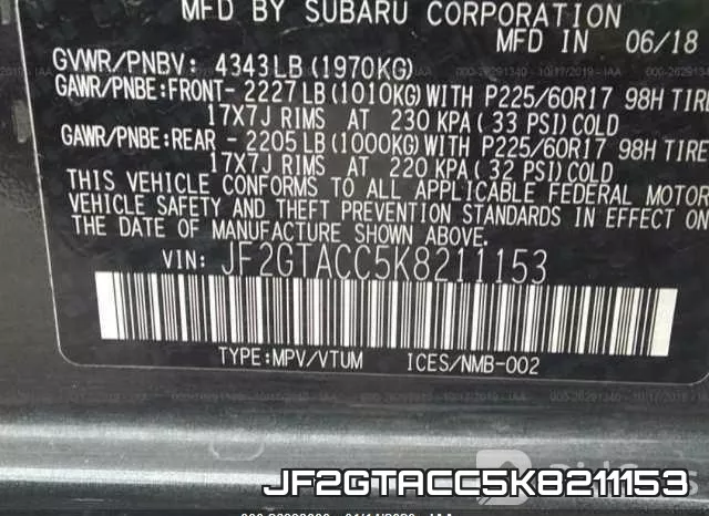 JF2GTACC5K8211153 фото 10