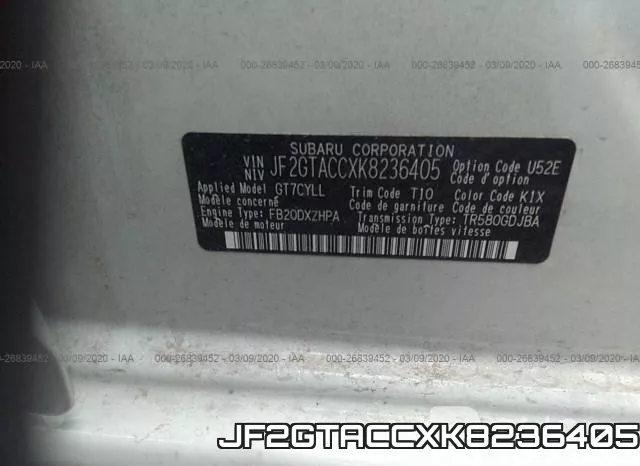 JF2GTACCXK8236405 фото 10