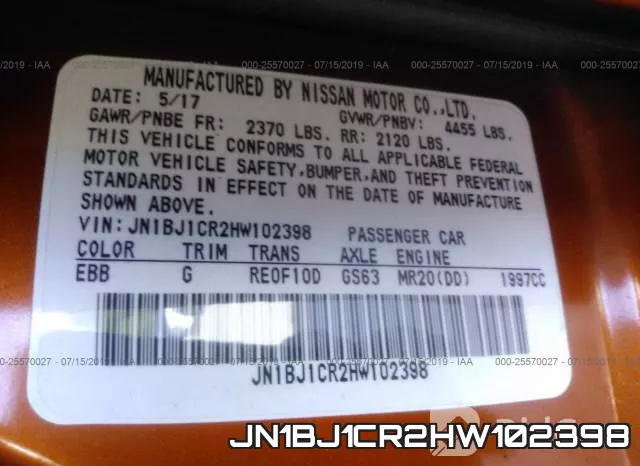 JN1BJ1CR2HW102398 фото 10