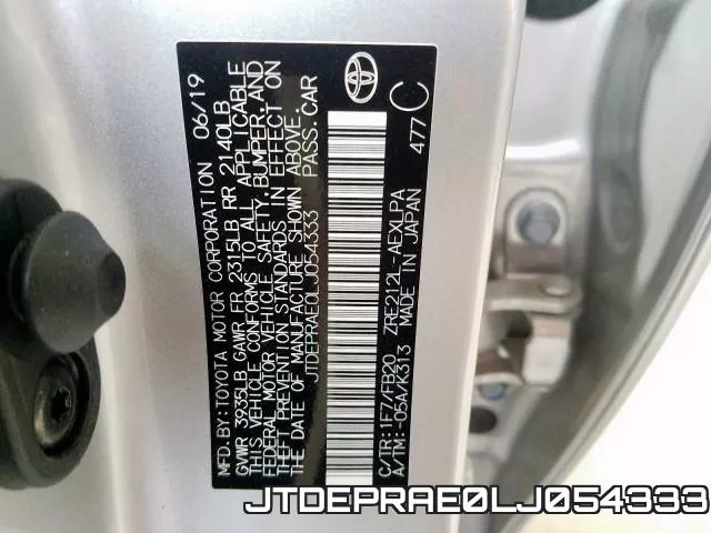 JTDEPRAE0LJ054333 фото 2