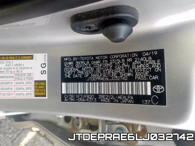 JTDEPRAE6LJ032742 фото 2