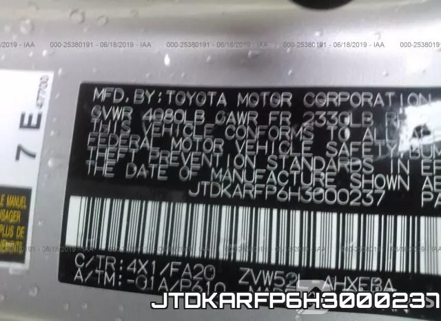 JTDKARFP6H3000237 фото 10