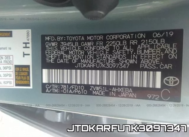 JTDKARFU7K3097347 фото 10