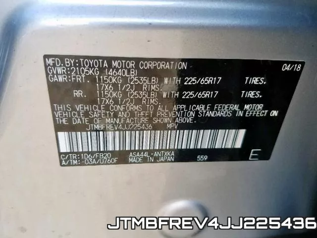 JTMBFREV4JJ225436 фото 2
