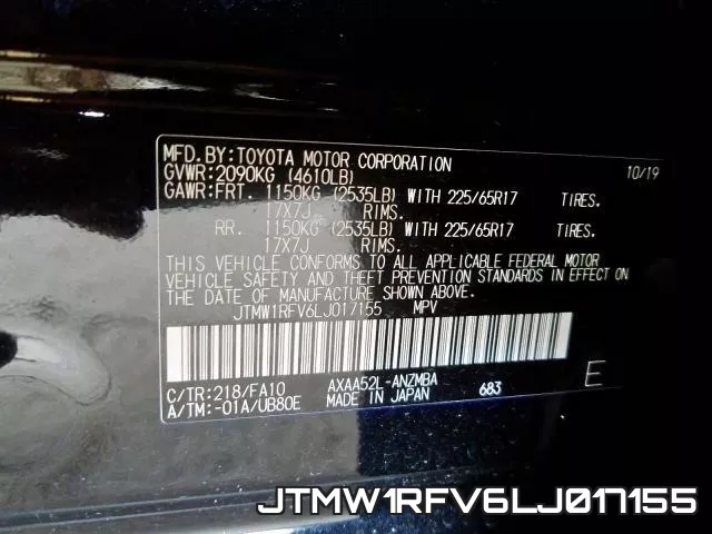 JTMW1RFV6LJ017155 фото 2