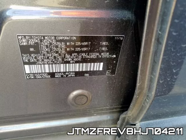 JTMZFREV8HJ704211 фото 2