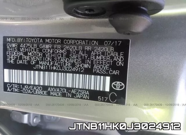 JTNB11HK0J3024912 фото 10