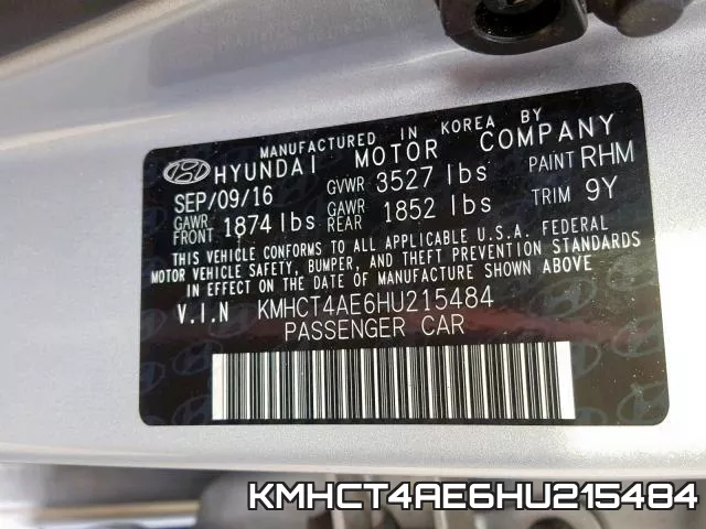 KMHCT4AE6HU215484 фото 2