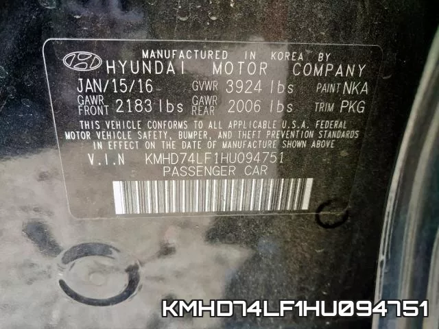 KMHD74LF1HU094751 фото 2