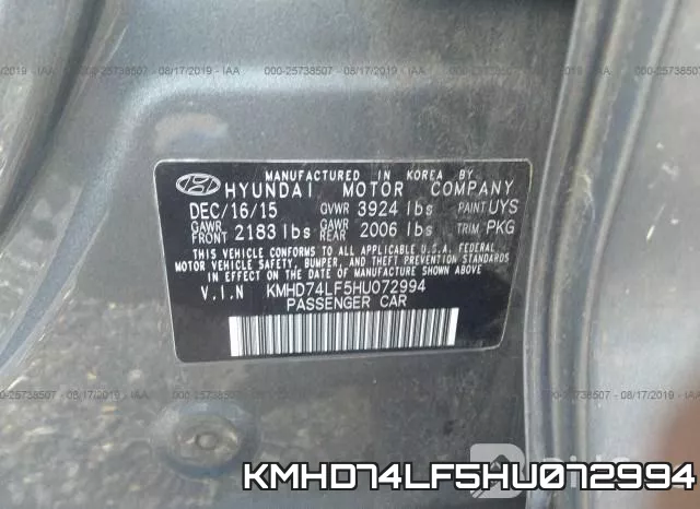 KMHD74LF5HU072994 фото 10