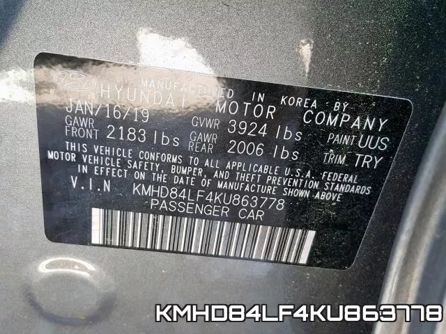 KMHD84LF4KU863778 фото 2