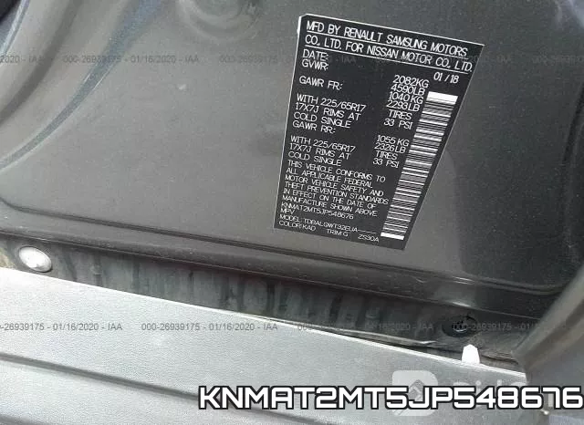 KNMAT2MT5JP548676 фото 10