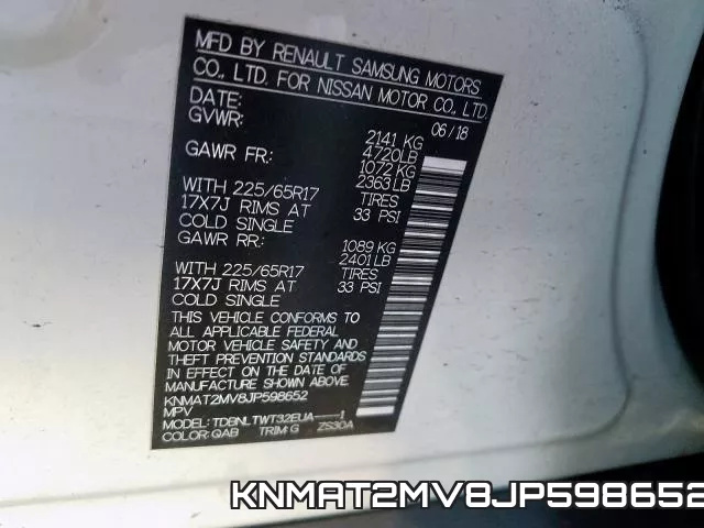 KNMAT2MV8JP598652 фото 2