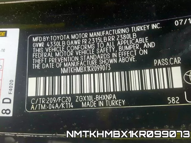NMTKHMBX1KR099073 фото 2