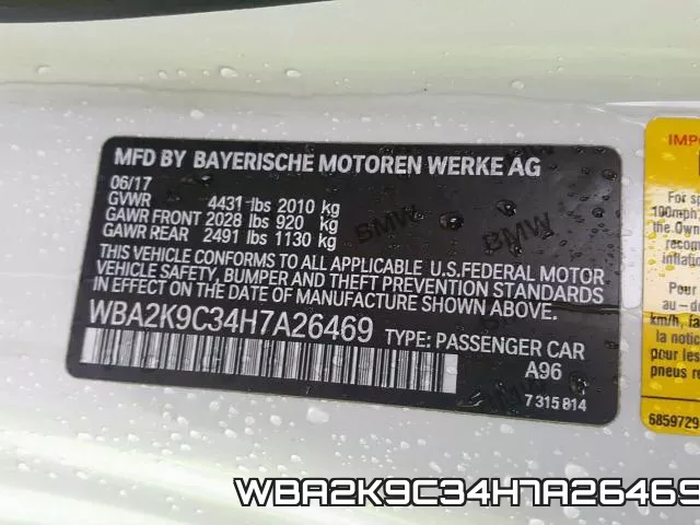 WBA2K9C34H7A26469 фото 2