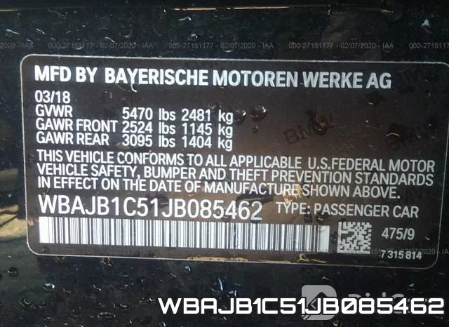 WBAJB1C51JB085462 фото 10