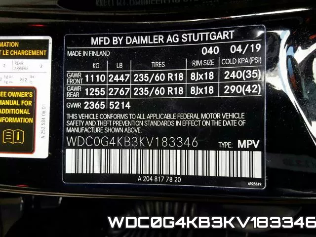 WDC0G4KB3KV183346 фото 2