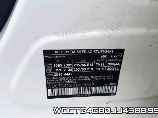 WDCTG4GB0JJ438899 фото 2
