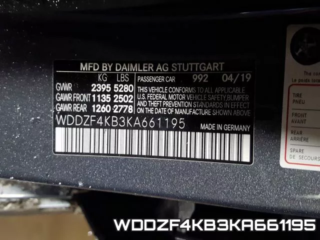 WDDZF4KB3KA661195 фото 2