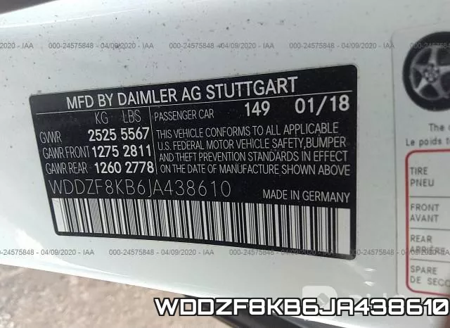 WDDZF8KB6JA438610 фото 10