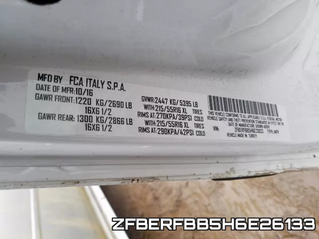 ZFBERFBB5H6E26133 фото 2