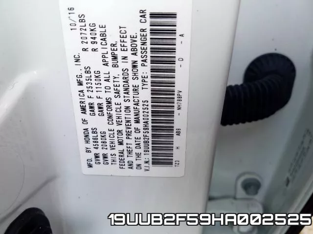 19UUB2F59HA002525 фото 2
