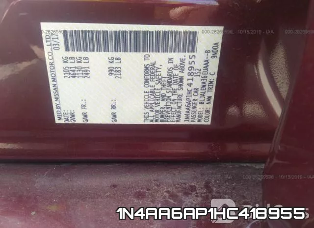 1N4AA6AP1HC418955 фото 10