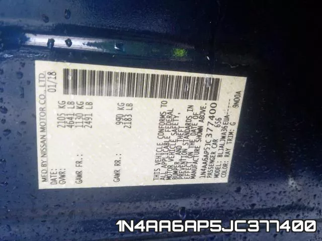 1N4AA6AP5JC377400 фото 2