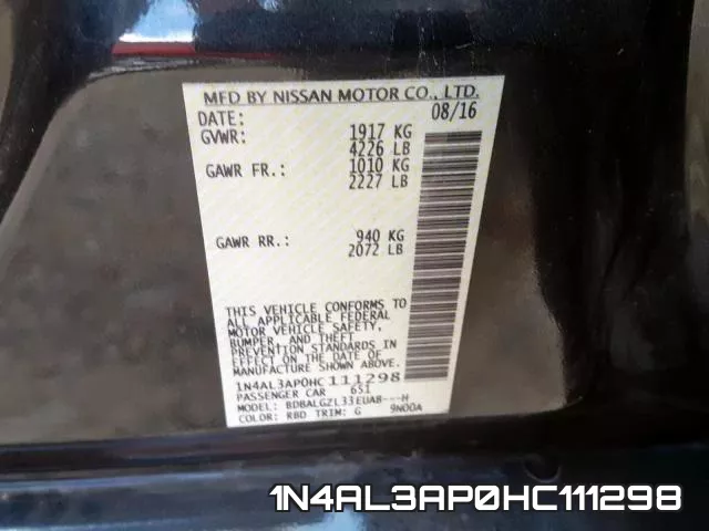 1N4AL3AP0HC111298 фото 2