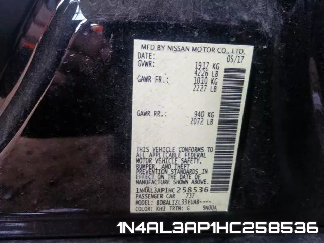 1N4AL3AP1HC258536 фото 2