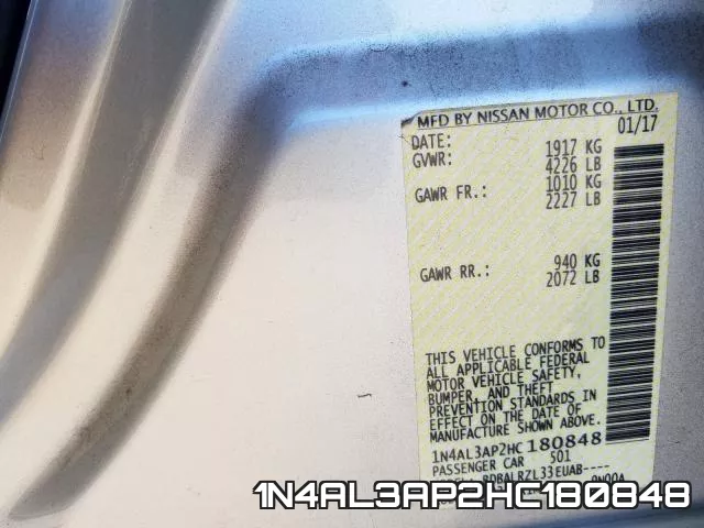 1N4AL3AP2HC180848 фото 2