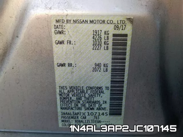 1N4AL3AP2JC107145 фото 2