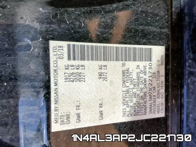 1N4AL3AP2JC221730 фото 2