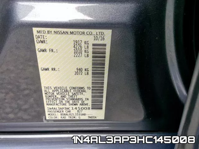 1N4AL3AP3HC145008 фото 2