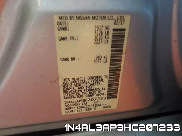 1N4AL3AP3HC207233 фото 2