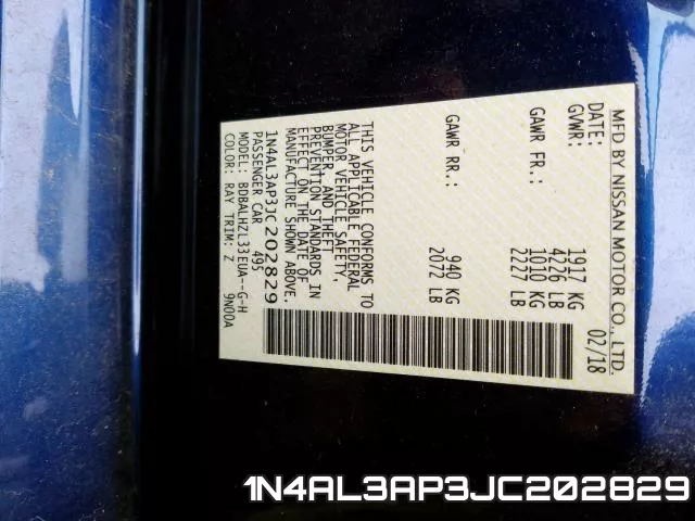 1N4AL3AP3JC202829 фото 2