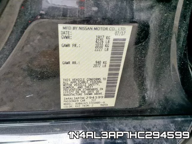 1N4AL3AP7HC294599 фото 2