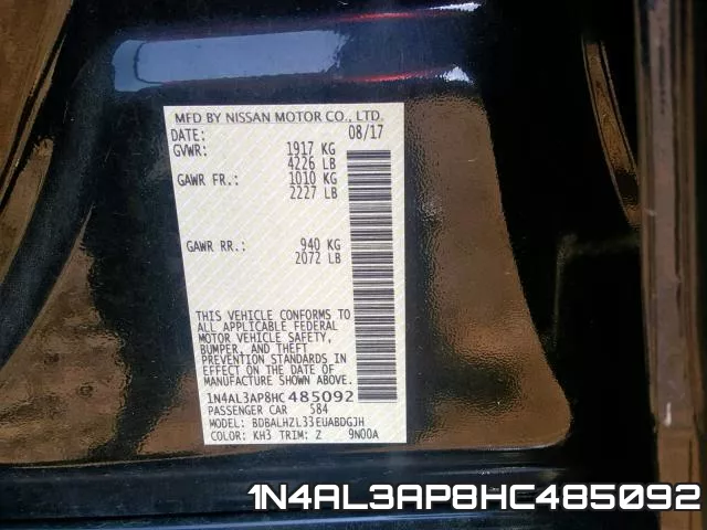 1N4AL3AP8HC485092 фото 2