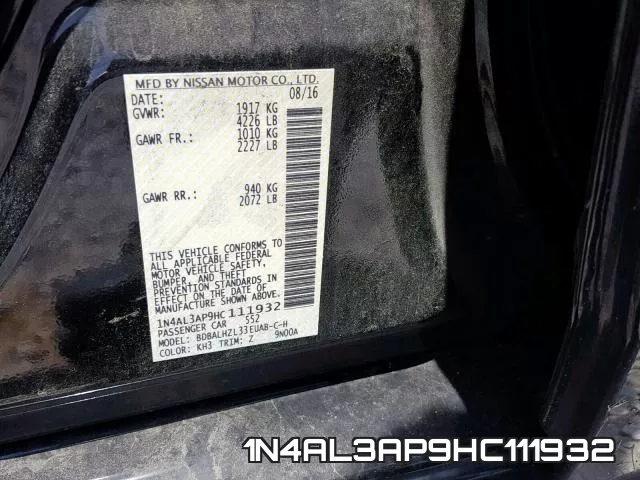 1N4AL3AP9HC111932 фото 2