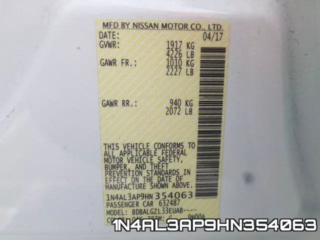 1N4AL3AP9HN354063 фото 2