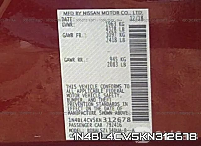 1N4BL4CV5KN312678 фото 10