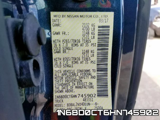 1N6BD0CT6HN745902 фото 2
